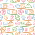 Seamless vector decorative hand drawn pattern. Royalty Free Stock Photo