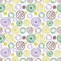 Seamless vector decorative hand drawn pattern. Royalty Free Stock Photo