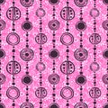 Seamless vector decorative hand drawn pattern. Royalty Free Stock Photo