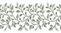 Seamless vector decorative leaves border design Royalty Free Stock Photo