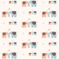 Cute nursery pattern with couple of elephants