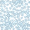 Seamless vector 10 eps snowflakes pattern. Chaotic snowflake elements blue background. For design, fabric, textile, web Royalty Free Stock Photo