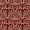 Seamless vector etno pattern with decorative elements. Royalty Free Stock Photo