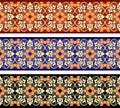 Seamless vector floral border with sample colors 1 Royalty Free Stock Photo