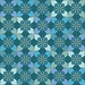 Seamless vector floral pattern based on Arabic geometric ornaments in pastel shades of blue colors. Endless abstract background