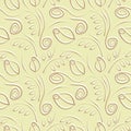 Seamless vector floral pattern. Decorative ornamental gold background with roses, leaves and decorative elements. Royalty Free Stock Photo