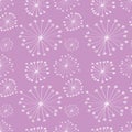 Seamless vector floral pattern. Pink hand drawn background with abstract flowers. Royalty Free Stock Photo