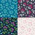 Seamless vector floral pattern set multucolor. Fabric design