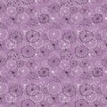 Seamless vector floral pattern. Violet hand drawn background with different flowers. Royalty Free Stock Photo