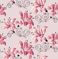 Seamless vector shoe flower pattern design