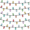 Seamless vector garlands pattern. Royalty Free Stock Photo