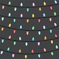 Seamless vector garlands pattern. Royalty Free Stock Photo