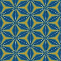 Seamless vector geometric astract pattern with blue an orange mosaic stars Royalty Free Stock Photo