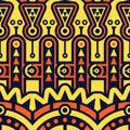 Seamless Vector Geometric Pattern. Techno Tribal