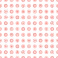 Seamless vector geometrical pattern with circles pastel endless background with hand drawn textured geometric figures. Graphic ill Royalty Free Stock Photo