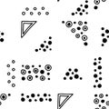 Seamless vector geometrical pattern with hand drawn decorative elements Graphic abstract design, drawing illustration. Print for Royalty Free Stock Photo