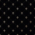 Seamless vector gold pattern with Fleur-de-lis Royalty Free Stock Photo