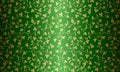 Seamless vector golden floral pattern on green background. Luxury repeating damask texture. Premium trefoil wrapping paper or silk Royalty Free Stock Photo