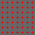 Seamless vector graphic of an array of overlapping grey circles with a red background showing through the spaces between overlaps