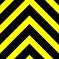 Seamless vector graphic of black upward pointing chevrons on a yellow background. This signifies danger or a hazard