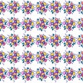 Seamless vector hand drawn floral pattern. Colorful Background with flowers, leaves. Decorative cute graphic line drawing illustra Royalty Free Stock Photo