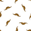 Seamless pattern with falling hipsters mustache