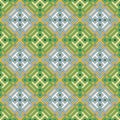 Seamless, Vector Image of Intertwining Ribbon Shapes Forming an Alternating Pattern in Pale Green and Blue Tones. Possible Royalty Free Stock Photo