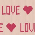 Seamless vector knitted heart background