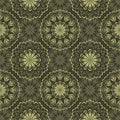 Seamless vector lace pattern decorative background in green gray colors Royalty Free Stock Photo