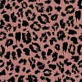 Seamless vector leopard fur pattern. Animal print background for fabric, textile, design, cover, wrapping Royalty Free Stock Photo