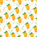 Seamless vector mangoes pattern