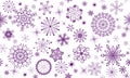 Monochrome simple seamless vector Christmas pattern with snowflakes