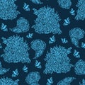 Seamless vector ornamental toile pattern with trees,birds, and paisleys Royalty Free Stock Photo