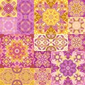 Seamless vector patchwork tile with Victorian motives