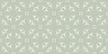 Seamless vector pattern with abstract minimal floral geometric shapes, snowflake silhouettes. Subtle light green background. Royalty Free Stock Photo