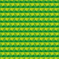 Seamless vector pattern with abstrat green and yellow shapes arranged into striped layout