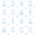 Seamless vector pattern alternative medicine and homeopathy concept. Delicate background and wallpaper for website, landing page.