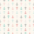 Seamless vector pattern of anchor shapes. Endless Royalty Free Stock Photo