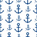 Seamless vector pattern with anchors sea texture decoration marine illustration Royalty Free Stock Photo