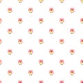 Seamless vector pattern with animals. Cute background with pink pigs on the white backdrop Royalty Free Stock Photo