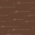 Seamless vector pattern with Antique Rifles