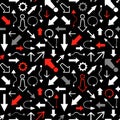 Seamless vector pattern with arrows. Arrow signs icon pattern on black background. Royalty Free Stock Photo