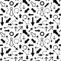 Seamless vector pattern with arrows. Arrow signs icon pattern on white background. Royalty Free Stock Photo
