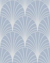 Seamless vector pattern with art deco sunburst formed by white dotted line on a blue background Royalty Free Stock Photo