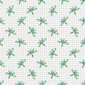 Seamless vector pattern, background with cute dragonflies