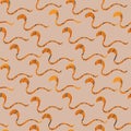 Seamless vector pattern background with striped golden snakes