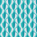 Seamless vector pattern background with teal color monochrome beach balls. Seamless geometric pattern for fabric