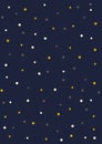 Seamless vector pattern background or texture with gray orange white polka dots on a sailor navy blue background. For cards,invita