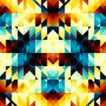 Seamless vector pattern background of a triangles. Aztec pattern