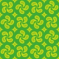 Seamless vector pattern with Basque cross Lauburu. Fabric textile print Royalty Free Stock Photo
